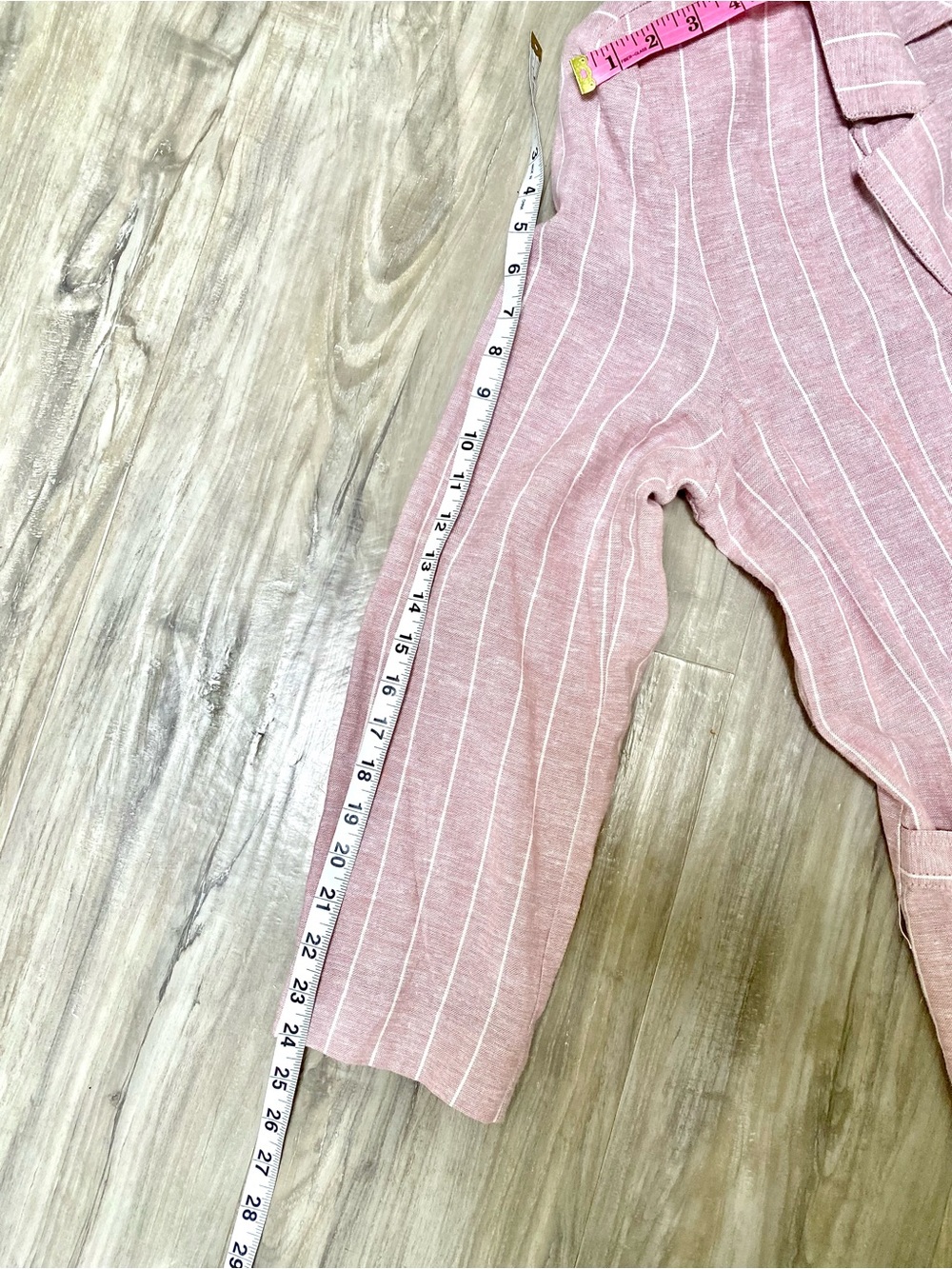 Blush LINEN boho blazer w resort vacay shabby chic summer vibe - Picture 15 of 15